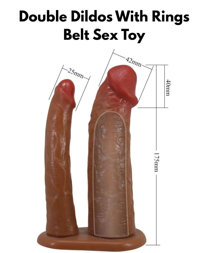 Double Dildos With Rings Belt Sex Toy (2) Double Dildos With Rings Belt Sex Toy